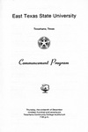 Commencement Program by East Texas State University at Texarkana