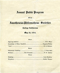 Annual Public Program of the Amothenean-Philomathean Societies by Amothenean Society and Philomathean Society