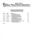 East Texas State University 1995 Spring Golf Schedule by East Texas State University. News Service.