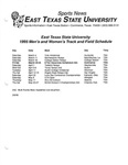 East Texas State University 1995 Men's And Women's Track And Field Schedule