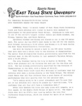 ETSU Tracksters Headed for Texas Relays by Dan Lathey and East Texas State University. News Service.