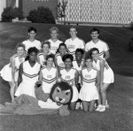Cheerleaders and Lucky the Lion by East Texas State University