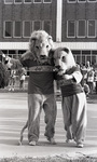 Lucky and Lucy the Lion at Pep Rally by East Texas State University