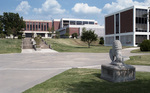 Lion Statue and Buildings on North Side of Campus by East Texas State University