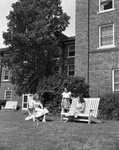 Students Outside Henderson Hall by East Texas State Teachers College