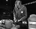 Student in Machine Shop by East Texas State College