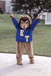 Lucky the Lion Wearing ET Sweatshirt by East Texas State University