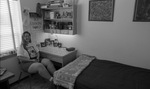 Student in Whitley Residence Hall Dorm Room by East Texas State University