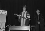 Jerry Morris with Centennial Mace by East Texas State University