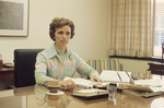 Ruth Ann White at Desk by East Texas State University