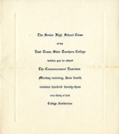 Training School Commencement Invitation by East Texas State Teachers College