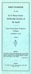 First Yearbook of the R.B. Binnion Chapter Scholarship Societies of the South by East Texas State Teachers College