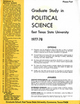 Graduate Study in Political Science