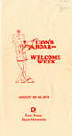 Lion's Roar Welcome Week Program by East Texas State University